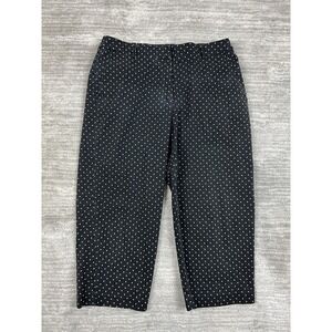 Kim Rogers Pants Womens 12 Black White Polka Dot Cotton‎ Blend Cropped
